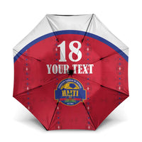 Custom Haiti Football Umbrella Les Grenadiers Veve Haitian Vodou Red Version - Wonder Print Shop