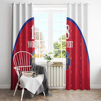 Custom Haiti Football Window Curtain Les Grenadiers Veve Haitian Vodou Red Version - Wonder Print Shop