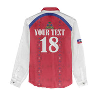 Custom Haiti Football Women Casual Shirt Les Grenadiers Veve Haitian Vodou Red Version - Wonder Print Shop
