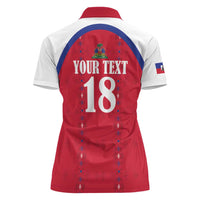 Custom Haiti Football Women Polo Shirt Les Grenadiers Veve Haitian Vodou Red Version - Wonder Print Shop