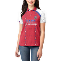 Custom Haiti Football Women Polo Shirt Les Grenadiers Veve Haitian Vodou Red Version - Wonder Print Shop