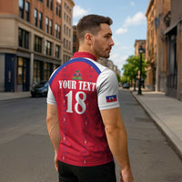Custom Haiti Football Zipper Polo Shirt Les Grenadiers Veve Haitian Vodou Red Version - Wonder Print Shop