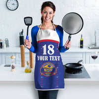 Custom Haiti Football Apron Les Grenadiers Veve Haitian Vodou Blue Version - Wonder Print Shop