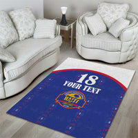 Custom Haiti Football Area Rug Les Grenadiers Veve Haitian Vodou Blue Version - Wonder Print Shop