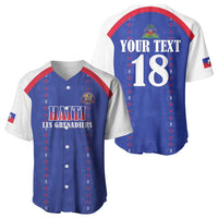 Custom Haiti Football Baseball Jersey Les Grenadiers Veve Haitian Vodou Blue Version - Wonder Print Shop