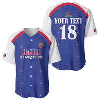 Custom Haiti Football Baseball Jersey Les Grenadiers Veve Haitian Vodou Blue Version - Wonder Print Shop
