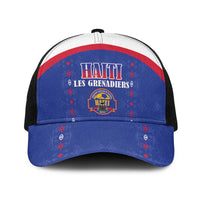 Haiti Football Baseball Net Cap Les Grenadiers Veve Haitian Vodou Blue Version - Wonder Print Shop