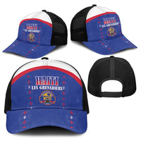 Haiti Football Baseball Net Cap Les Grenadiers Veve Haitian Vodou Blue Version - Wonder Print Shop