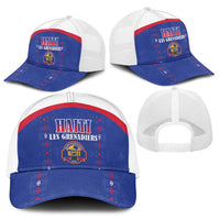 Haiti Football Baseball Net Cap Les Grenadiers Veve Haitian Vodou Blue Version - Wonder Print Shop