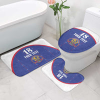 Custom Haiti Football Bathroom Set Les Grenadiers Veve Haitian Vodou Blue Version - Wonder Print Shop