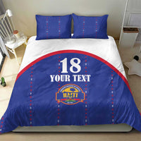 Custom Haiti Football Bedding Set Les Grenadiers Veve Haitian Vodou Blue Version - Wonder Print Shop