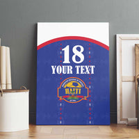Custom Haiti Football Canvas Wall Art Les Grenadiers Veve Haitian Vodou Blue Version - Wonder Print Shop