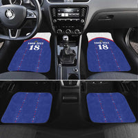 Custom Haiti Football Car Mats Les Grenadiers Veve Haitian Vodou Blue Version - Wonder Print Shop