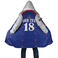 Custom Haiti Football Cloak Les Grenadiers Veve Haitian Vodou Blue Version - Wonder Print Shop