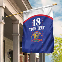 Custom Haiti Football Garden Flag Les Grenadiers Veve Haitian Vodou Blue Version - Wonder Print Shop