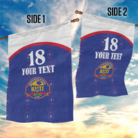 Custom Haiti Football Garden Flag Les Grenadiers Veve Haitian Vodou Blue Version - Wonder Print Shop