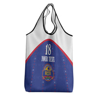 Custom Haiti Football Grocery Bag Les Grenadiers Veve Haitian Vodou Blue Version - Wonder Print Shop
