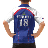 Custom Haiti Football Hawaiian Shirt Les Grenadiers Veve Haitian Vodou Blue Version - Wonder Print Shop