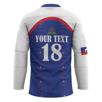 Custom Haiti Football Hockey Jersey Les Grenadiers Veve Haitian Vodou Blue Version - Wonder Print Shop