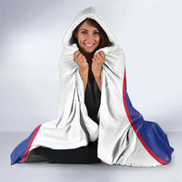 Custom Haiti Football Hooded Blanket Les Grenadiers Veve Haitian Vodou Blue Version - Wonder Print Shop