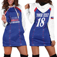 Custom Haiti Football Hoodie Dress Les Grenadiers Veve Haitian Vodou Blue Version - Wonder Print Shop