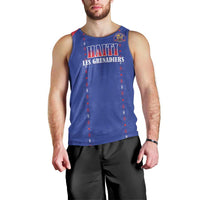 Custom Haiti Football Men Tank Top Les Grenadiers Veve Haitian Vodou Blue Version - Wonder Print Shop