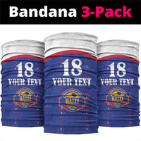 Custom Haiti Football Neck Gaiter Les Grenadiers Veve Haitian Vodou Blue Version - Wonder Print Shop