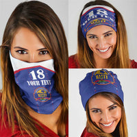 Custom Haiti Football Neck Gaiter Les Grenadiers Veve Haitian Vodou Blue Version - Wonder Print Shop