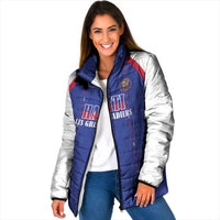 Custom Haiti Football Padded Jacket Les Grenadiers Veve Haitian Vodou Blue Version - Wonder Print Shop