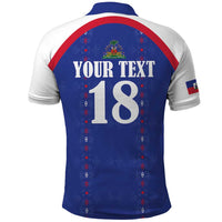 Custom Haiti Football Polo Shirt Les Grenadiers Veve Haitian Vodou Blue Version - Wonder Print Shop