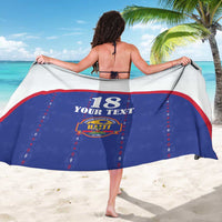 Custom Haiti Football Sarong Les Grenadiers Veve Haitian Vodou Blue Version - Wonder Print Shop