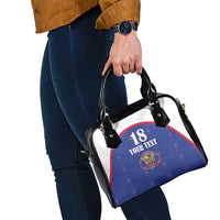 Custom Haiti Football Shoulder Handbag Les Grenadiers Veve Haitian Vodou Blue Version - Wonder Print Shop