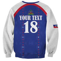 Custom Haiti Football Sweatshirt Les Grenadiers Veve Haitian Vodou Blue Version - Wonder Print Shop
