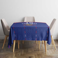 Custom Haiti Football Tablecloth Les Grenadiers Veve Haitian Vodou Blue Version - Wonder Print Shop