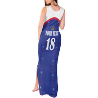 Custom Haiti Football Tank Maxi Dress Les Grenadiers Veve Haitian Vodou Blue Version - Wonder Print Shop