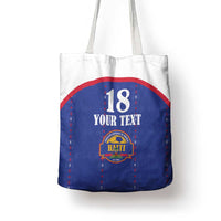 Custom Haiti Football Tote Bag Les Grenadiers Veve Haitian Vodou Blue Version - Wonder Print Shop