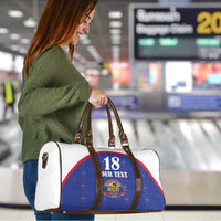 Custom Haiti Football Travel Bag Les Grenadiers Veve Haitian Vodou Blue Version - Wonder Print Shop