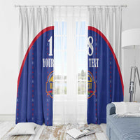 Custom Haiti Football Window Curtain Les Grenadiers Veve Haitian Vodou Blue Version - Wonder Print Shop