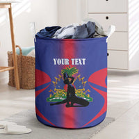Haiti Pride Personalized Laundry Basket Neg Marron Haitian Heritage - Wonder Print Shop