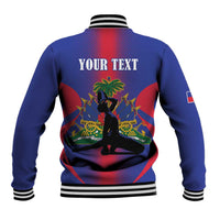 Haiti Pride Personalized Baseball Jacket Neg Marron Haitian Heritage - Wonder Print Shop