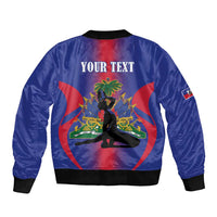 Haiti Pride Personalized Bomber Jacket Neg Marron Haitian Heritage - Wonder Print Shop