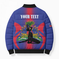 Haiti Pride Personalized Bomber Puffer Jacket Neg Marron Haitian Heritage - Wonder Print Shop