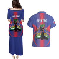 Haiti Pride Personalized Couples Matching Puletasi and Hawaiian Shirt Neg Marron Haitian Heritage - Wonder Print Shop