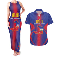 Haiti Pride Personalized Couples Matching Tank Maxi Dress and Hawaiian Shirt Neg Marron Haitian Heritage - Wonder Print Shop