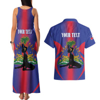 Haiti Pride Personalized Couples Matching Tank Maxi Dress and Hawaiian Shirt Neg Marron Haitian Heritage - Wonder Print Shop