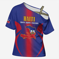 Haiti Pride Personalized Cross Shoulder Shirt Neg Marron Haitian Heritage - Wonder Print Shop