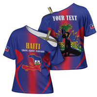 Haiti Pride Personalized Cross Shoulder Shirt Neg Marron Haitian Heritage - Wonder Print Shop