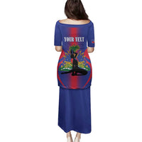 Haiti Pride Personalized Family Matching Puletasi and Hawaiian Shirt Neg Marron Haitian Heritage - Wonder Print Shop