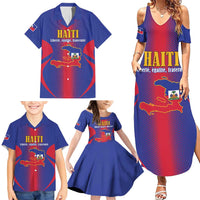 Haiti Pride Personalized Family Matching Summer Maxi Dress and Hawaiian Shirt Neg Marron Haitian Heritage - Wonder Print Shop