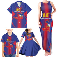 Haiti Pride Personalized Family Matching Tank Maxi Dress and Hawaiian Shirt Neg Marron Haitian Heritage - Wonder Print Shop